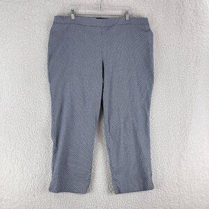 Cynthia Rowley Blue Geometric Print Cropped Pants Womens Pull On Size 18W